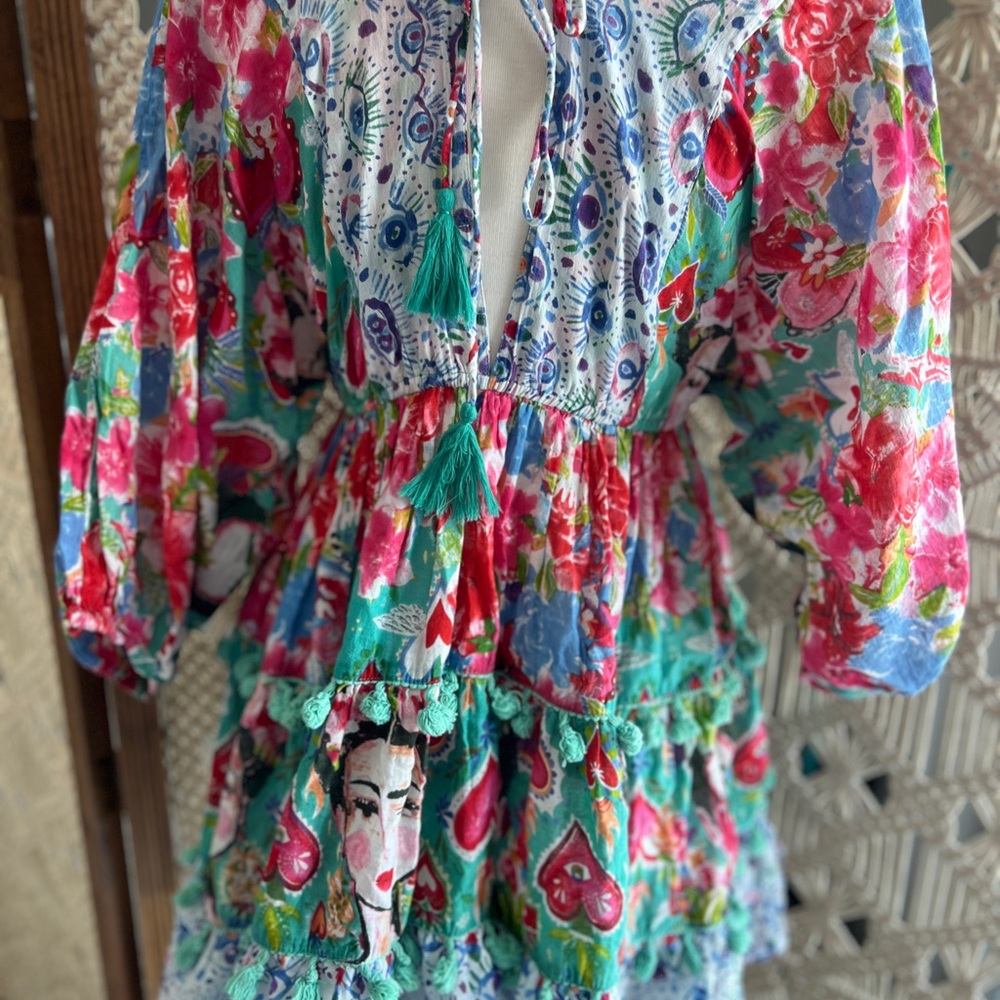 Antica Sartoria Sicilian Ladies Eye Tiered Dress - Picture 11 of 16